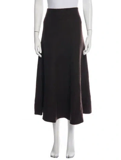 Pre-owned Me+em Merino Wool Long Skirt In Brown