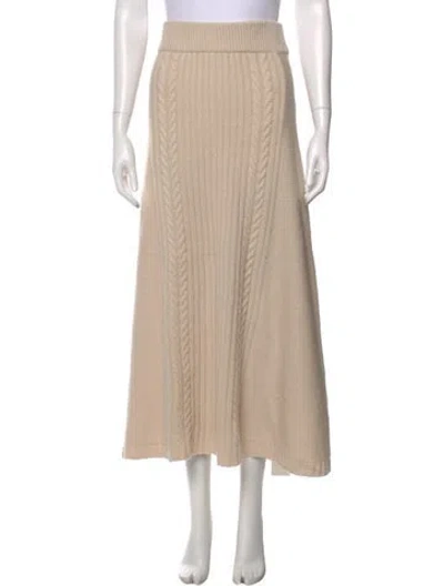 Pre-owned Me+em Merino Wool Long Skirt In Neutral