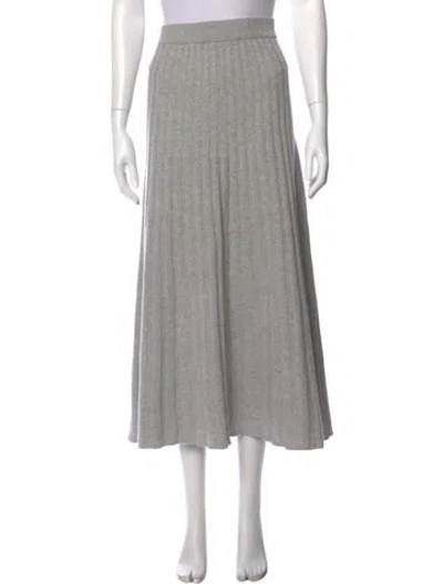 Pre-owned Me+em Merino Wool Midi Length Skirt In Gray