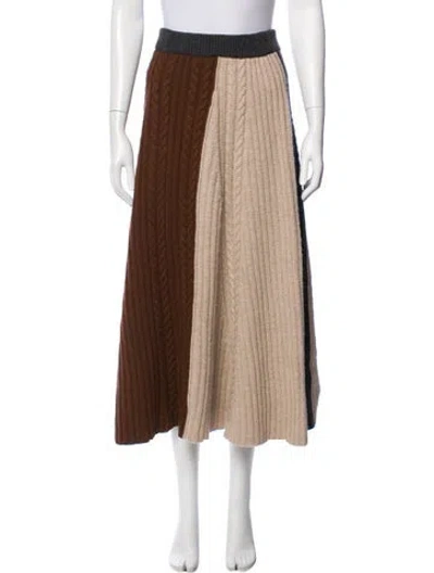 Pre-owned Me+em Merino Wool Midi Length Skirt In Neutral