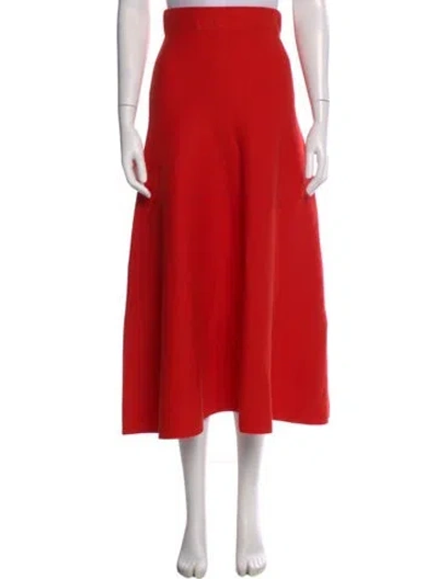 Pre-owned Me+em Merino Wool Midi Length Skirt In Orange