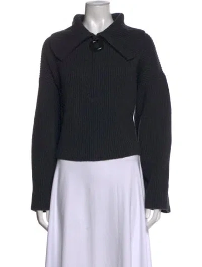 Pre-owned Me+em Merino Wool Mock Neck Sweater In Black
