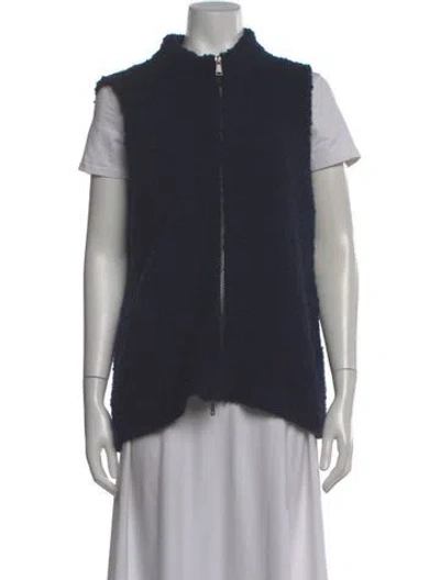 Pre-owned Me+em Merino Wool Mock Neck Sweater In Blue