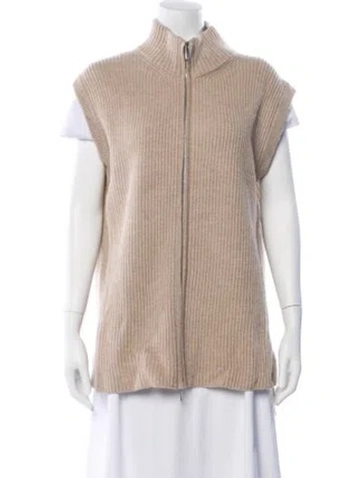 Pre-owned Me+em Merino Wool Mock Neck Sweater In Neutral