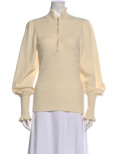 Pre-owned Me+em Merino Wool Mock Neck Sweater In Neutral