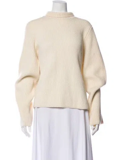 Pre-owned Me+em Merino Wool Mock Neck Sweater W/ Tags In Neutral