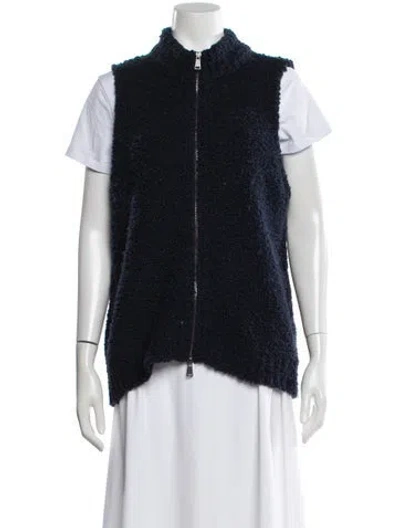 Pre-owned Me+em Merino Wool Open Front Sweater In Blue