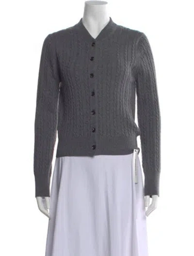Pre-owned Me+em Merino Wool Open Front Sweater In Gray