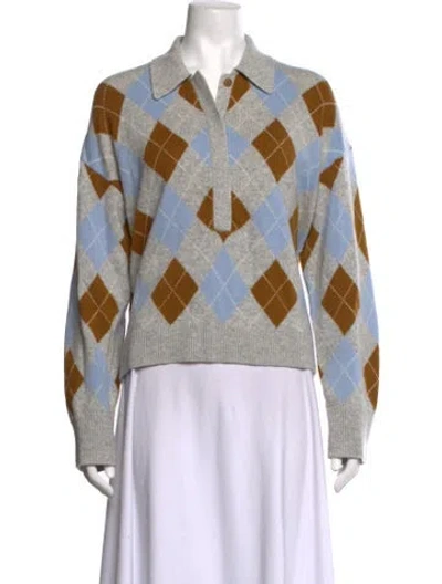 Pre-owned Me+em Merino Wool Patterned Sweater In Blue