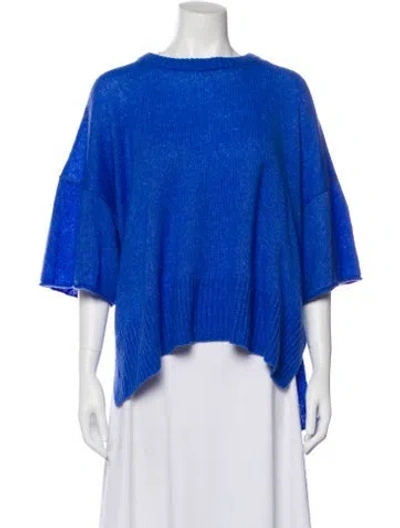 Pre-owned Me+em Merino Wool Scoop Neck Sweater In Blue