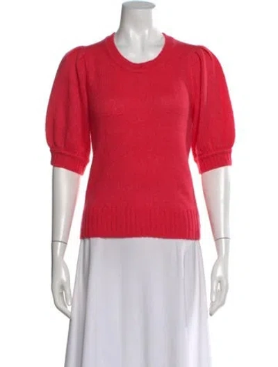 Pre-owned Me+em Merino Wool Scoop Neck Sweater In Red