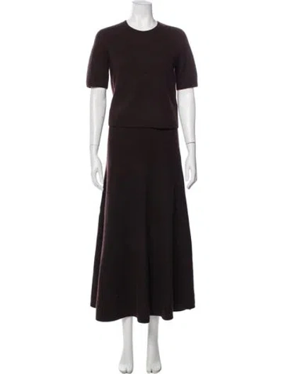 Pre-owned Me+em Merino Wool Skirt Set In Brown