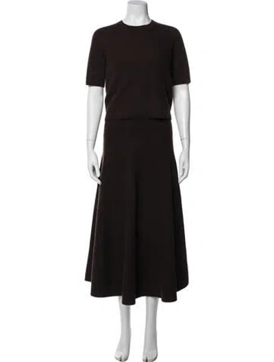 Pre-owned Me+em Merino Wool Skirt Set In Brown