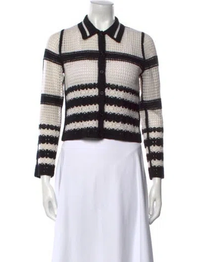 Pre-owned Me+em Merino Wool Striped Sweater In Black