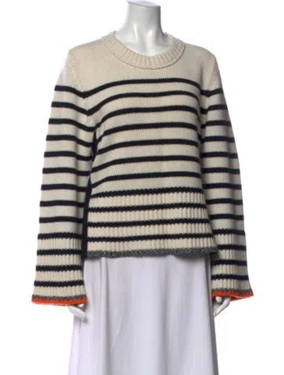 Pre-owned Me+em Merino Wool Striped Sweater In Neutrals