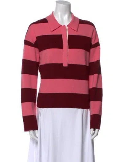 Pre-owned Me+em Merino Wool Striped Sweater In Pink