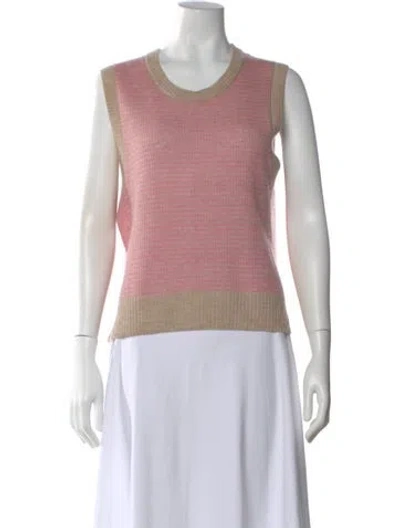 Pre-owned Me+em Merino Wool Striped Sweater In Pink