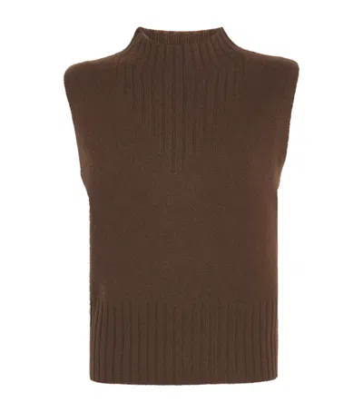 Me+em Merino Wool Sweater Vest In Brown