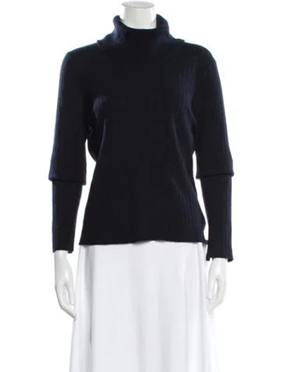 Pre-owned Me+em Merino Wool Turtleneck Sweater In Blue