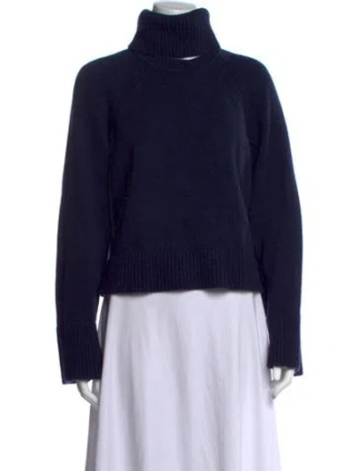 Pre-owned Me+em Merino Wool Turtleneck Sweater In Blue