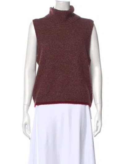 Pre-owned Me+em Merino Wool Turtleneck Sweater In Burgundy