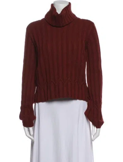 Pre-owned Me+em Merino Wool Turtleneck Sweater In Red