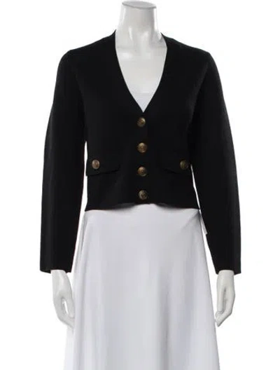 Pre-owned Me+em Merino Wool V-neck Sweater In Black