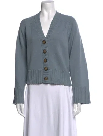 Pre-owned Me+em Merino Wool V-neck Sweater In Blue