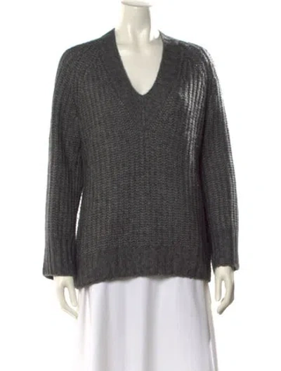 Pre-owned Me+em Merino Wool V-neck Sweater In Gray