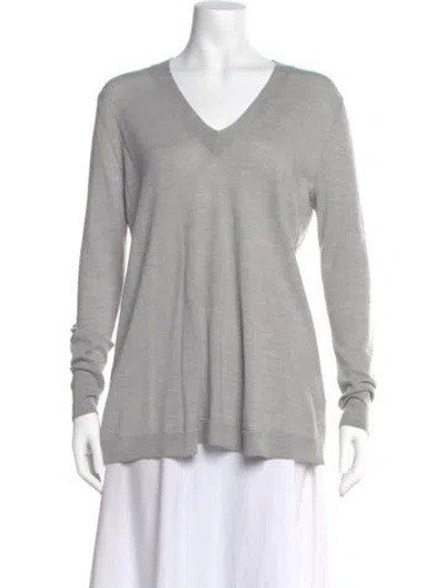 Pre-owned Me+em Merino Wool V-neck Sweater In Gray