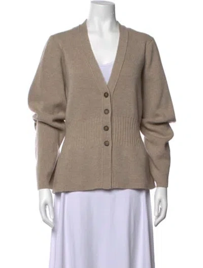Pre-owned Me+em Merino Wool V-neck Sweater In Neutral