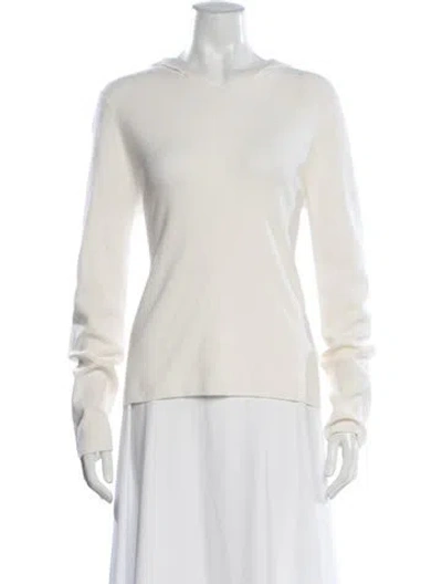 Pre-owned Me+em Merino Wool V-neck Sweater In Neutrals