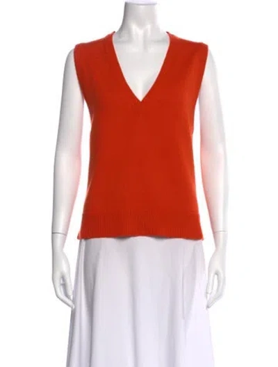 Pre-owned Me+em Merino Wool V-neck Sweater In Orange