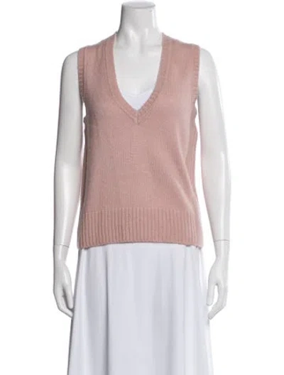 Pre-owned Me+em Merino Wool V-neck Sweater In Pink