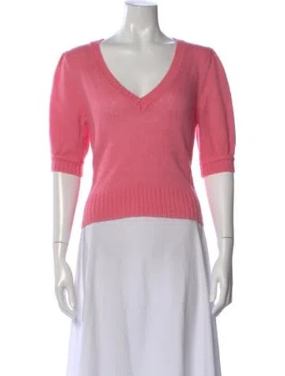 Pre-owned Me+em Merino Wool V-neck Sweater In Pink