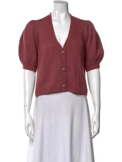 Pre-owned Me+em Merino Wool V-neck Sweater In Red