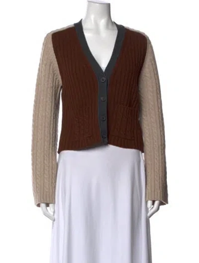 Pre-owned Me+em Merino Wool V-neck Sweater W/ Tags In Brown