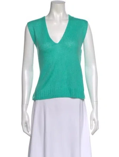 Pre-owned Me+em Merino Wool V-neck Sweater W/ Tags In Green