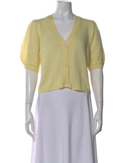 Pre-owned Me+em Merino Wool V-neck Sweater W/ Tags In Yellow