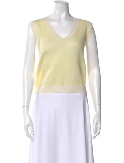 Pre-owned Me+em Merino Wool V-neck Sweater In Yellow