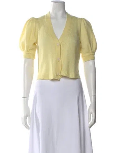 Pre-owned Me+em Merino Wool V-neck Sweater In Yellow