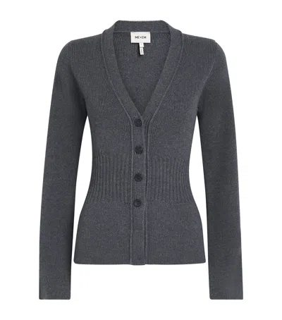 Me+em Merino-cashmere Contour Cardigan In Grey