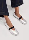 Shop Me+em Metallic Ballerina Flat In Silver