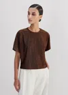 ME+EM METALLIC BOX CROP TEE