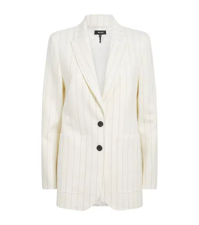 Me+em Metallic Pinstripe Blazer In White