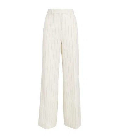 Me+em Metallic Pinstripe Tailored Trousers In White