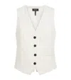 Me+em Metallic Pinstripe Waistcoat In White