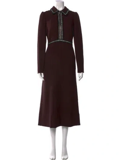 Pre-owned Me+em Midi Length Dress In Brown
