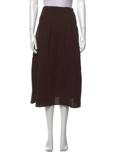Pre-owned Me+em Midi Length Skirt In Brown