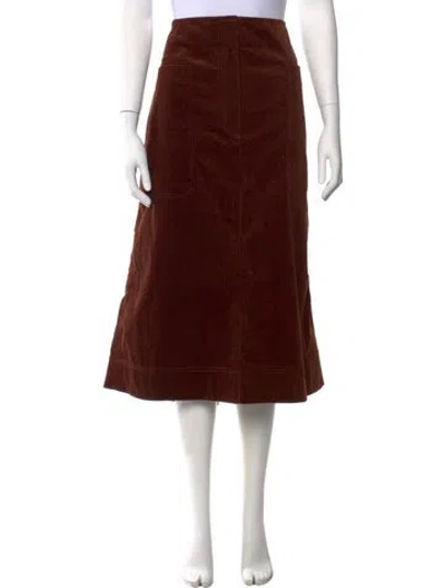 Pre-owned Me+em Midi Length Skirt W/ Tags In Brown